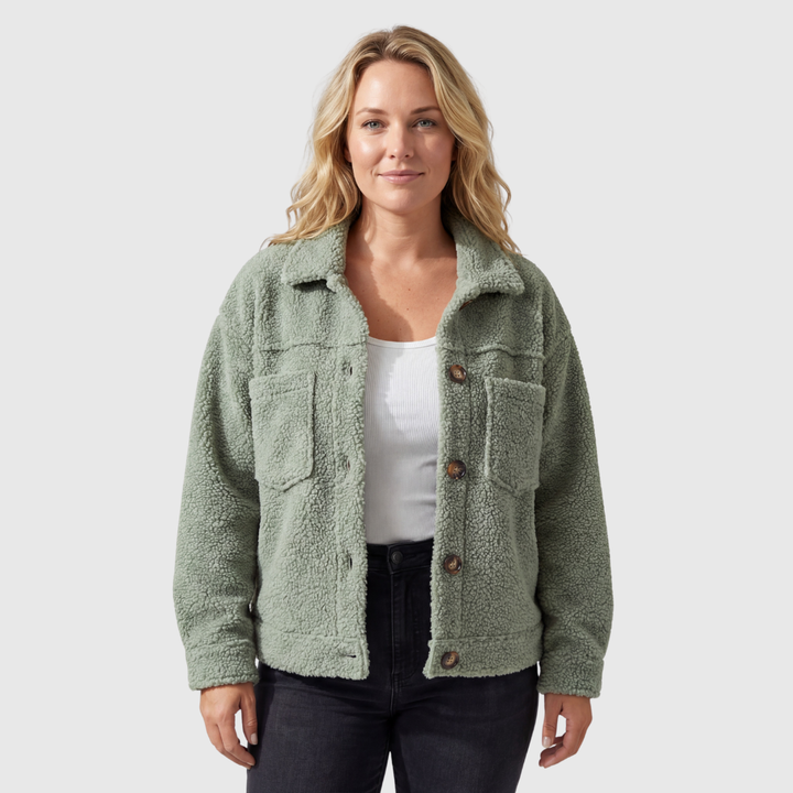 Tirina - Teddyjacke mit Knopfverschluss
