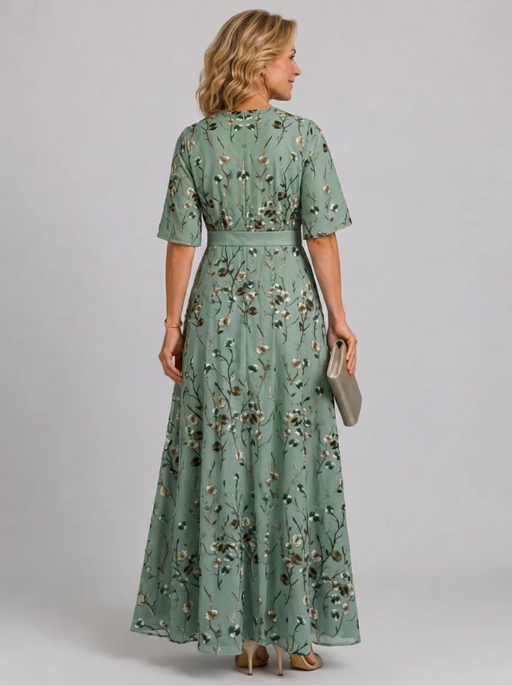 Adaline - Florales Soft-Touch-Midikleid