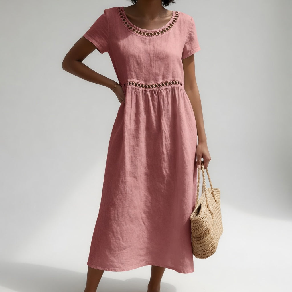 Ysoline - besticktes Midikleid in Soft-Touch-Qualität