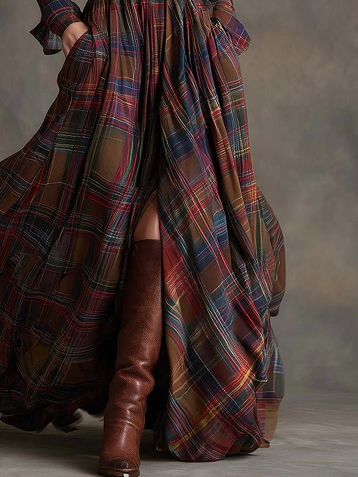 Caralisse - Premium Maxikleid mit Karomuster