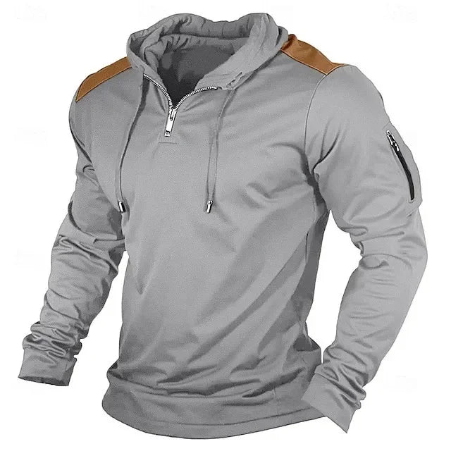 Carter - Half-Zip-Hoodie mit kontrastierenden Schulterpartien