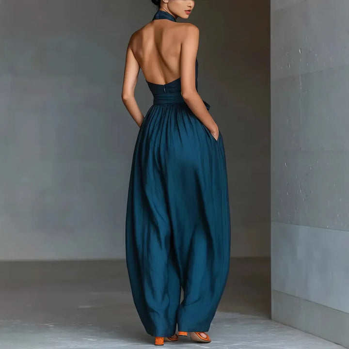 Evaria - Jumpsuit mit Kreuzträgern und weitem Bein
