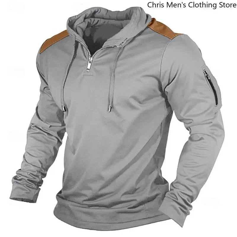 Carter - Half-Zip-Hoodie mit kontrastierenden Schulterpartien