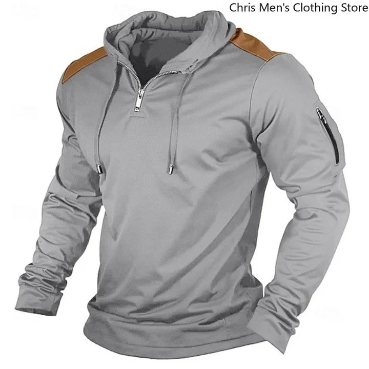 Carter - Half-Zip-Hoodie mit kontrastierenden Schulterpartien
