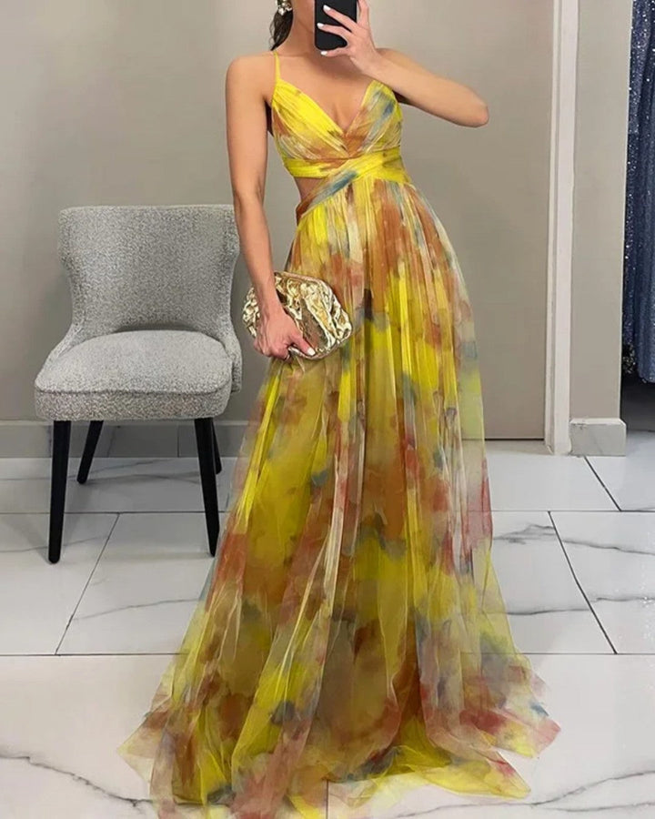 Nalina - Fließendes geblümtes Maxikleid