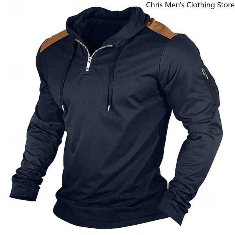 Carter - Half-Zip-Hoodie mit kontrastierenden Schulterpartien