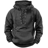 Bervin - Schwerer Hoodie mit Schnürung