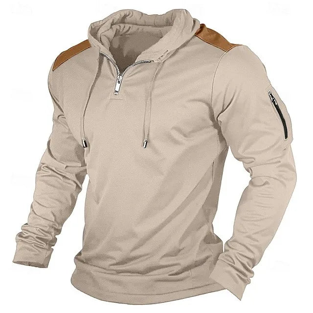 Carter - Half-Zip-Hoodie mit kontrastierenden Schulterpartien