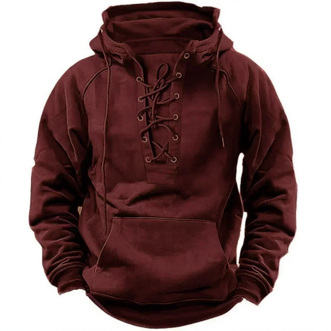 Damon - Soft-Touch-Hoodie mit Schnürung