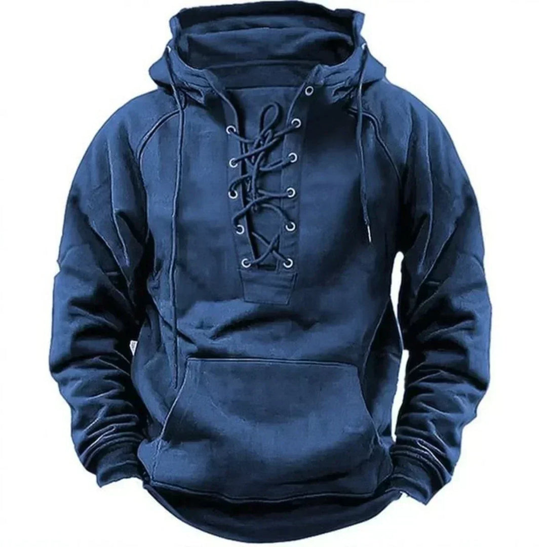 Damon - Soft-Touch-Hoodie mit Schnürung