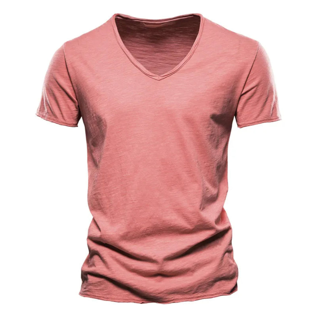 Jackson - Soft-Touch Slub-T-Shirt mit V-Ausschnitt