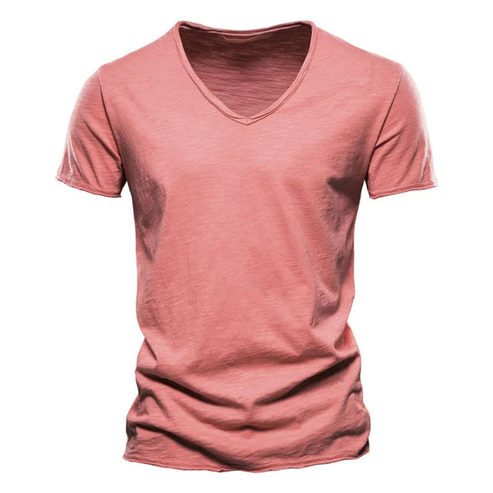 Jackson - Soft-Touch Slub-T-Shirt mit V-Ausschnitt