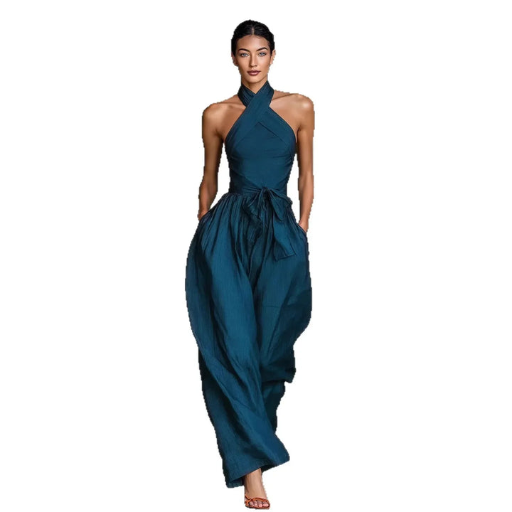 Evaria - Jumpsuit mit Kreuzträgern und weitem Bein