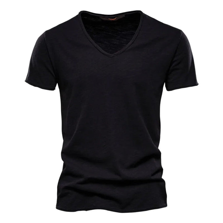 Jackson - Soft-Touch Slub-T-Shirt mit V-Ausschnitt