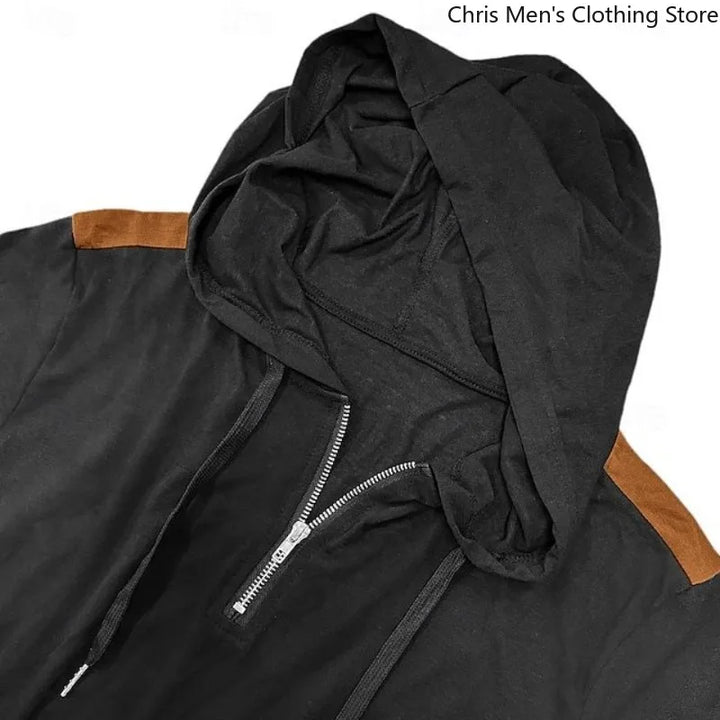 Carter - Half-Zip-Hoodie mit kontrastierenden Schulterpartien