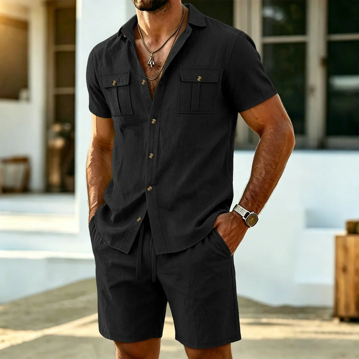 Dunley - Luftiger Zweiteiler aus Hemd und Shorts