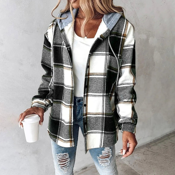 Marla - Karierte Hemdjacke mit Kapuze im Lagen-Look