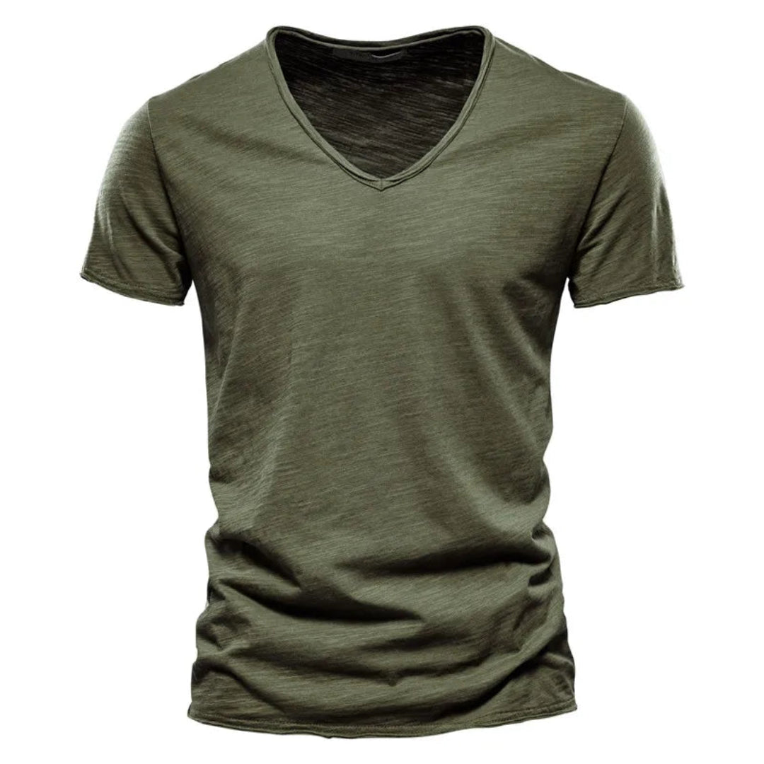 Jackson - Soft-Touch Slub-T-Shirt mit V-Ausschnitt