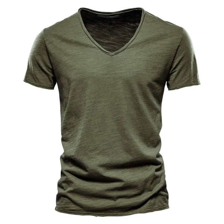 Jackson - Soft-Touch Slub-T-Shirt mit V-Ausschnitt