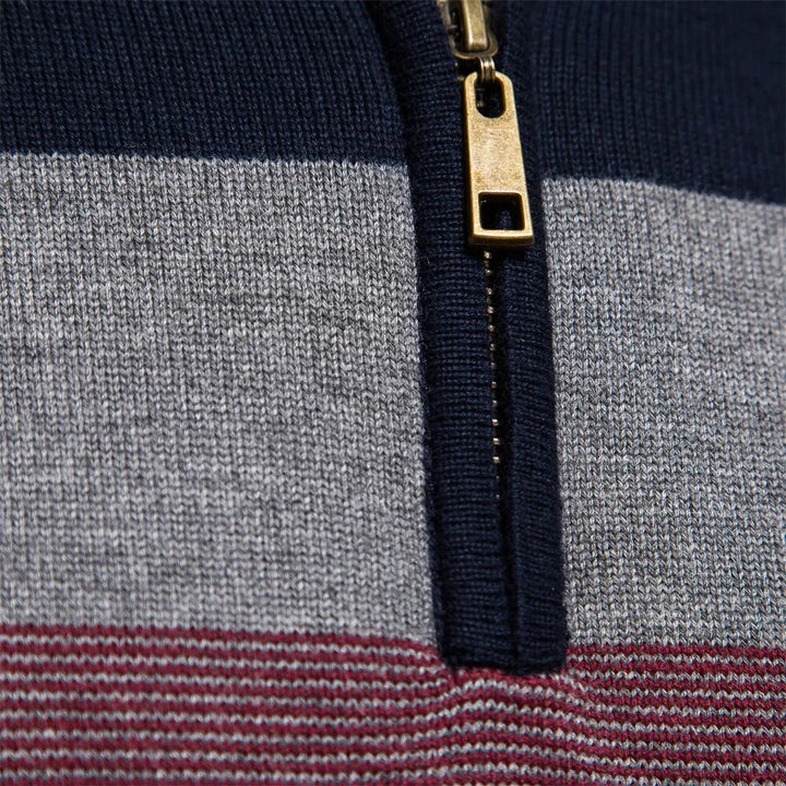 Sylvar - Stretchstrick-Viertelreißverschluss-Pullover