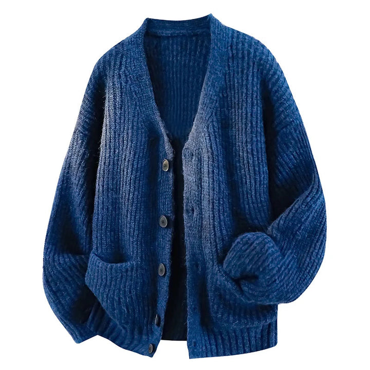 Galienne - Oversize-Strickjacke mit V-Ausschnitt in Soft-Touch-Qualität