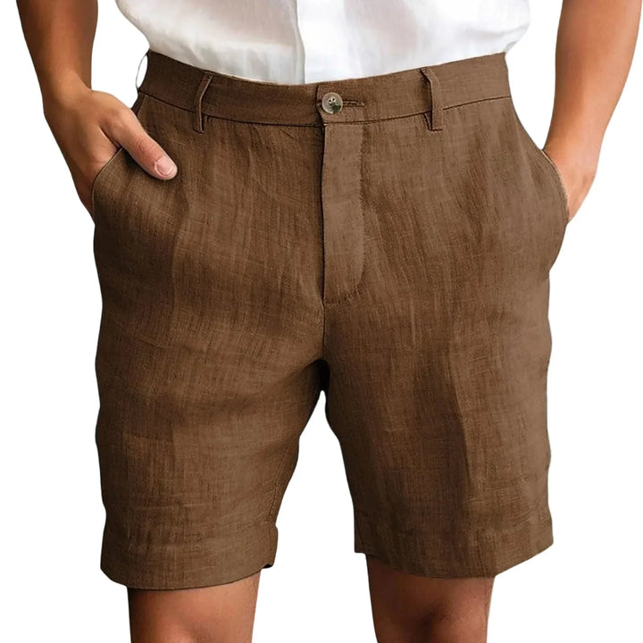 Calen - Schmal geschnittene Leinen-Shorts