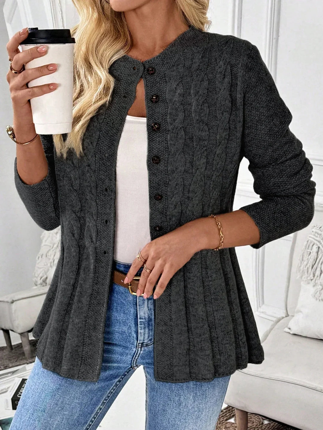 Zarela - Premium Offener Cardigan
