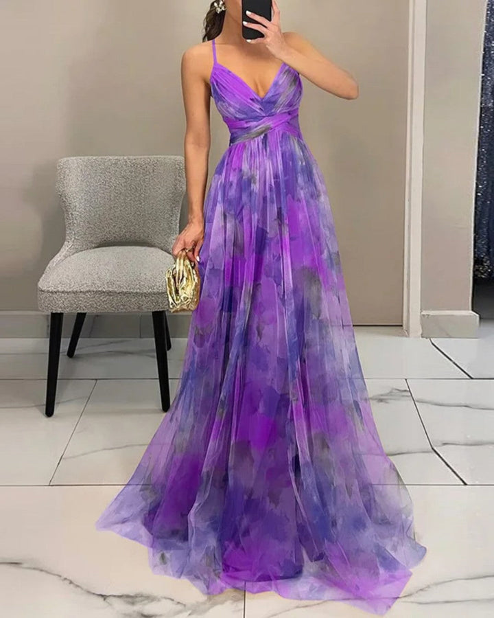 Nalina - Fließendes geblümtes Maxikleid