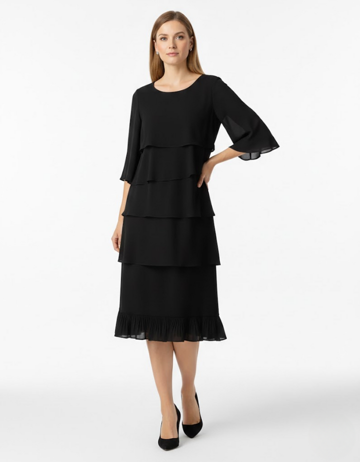 Luraya - Soft-Touch A-Linien-Midikleid