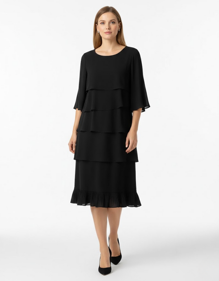 Luraya - Soft-Touch A-Linien-Midikleid