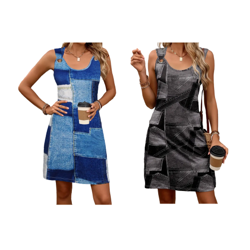 Havilah - Soft-Touch-Kleid in Denim-Optik