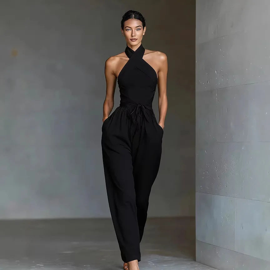Evaria - Jumpsuit mit Kreuzträgern und weitem Bein