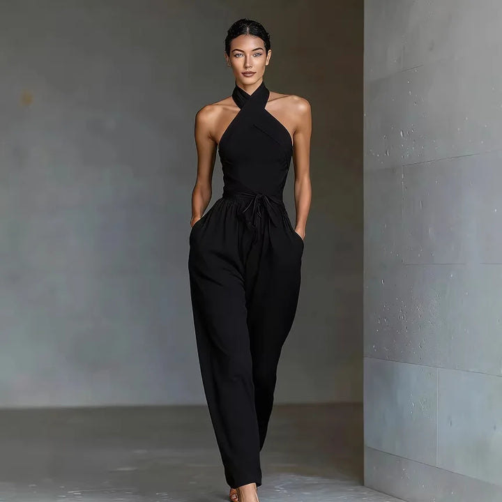 Evaria - Jumpsuit mit Kreuzträgern und weitem Bein