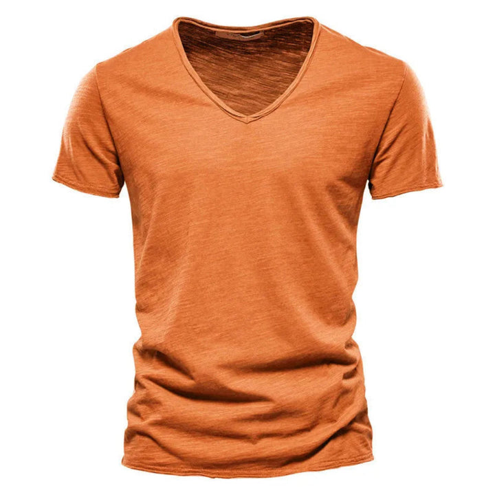 Jackson - Soft-Touch Slub-T-Shirt mit V-Ausschnitt