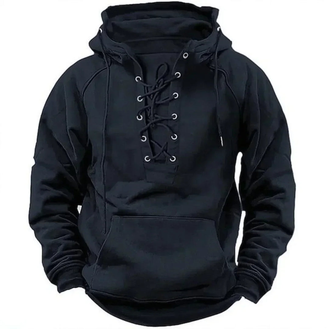 Damon - Soft-Touch-Hoodie mit Schnürung