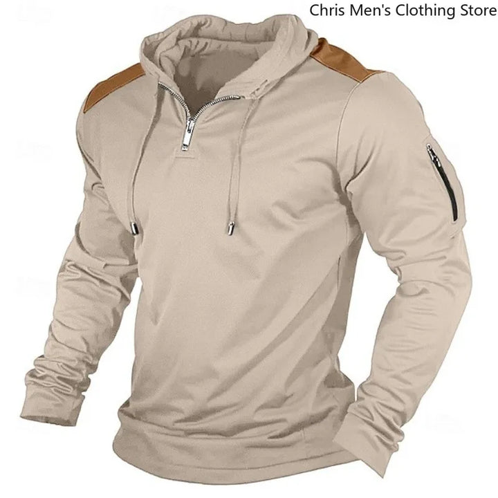 Carter - Half-Zip-Hoodie mit kontrastierenden Schulterpartien