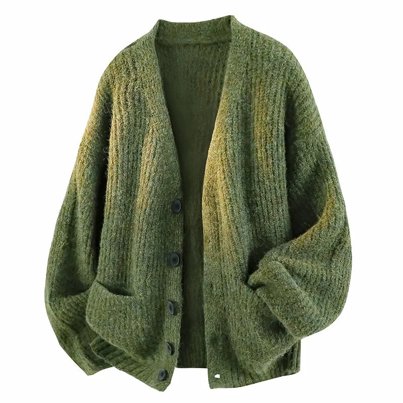 Galienne - Oversize-Strickjacke mit V-Ausschnitt in Soft-Touch-Qualität