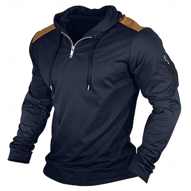 Carter - Half-Zip-Hoodie mit kontrastierenden Schulterpartien