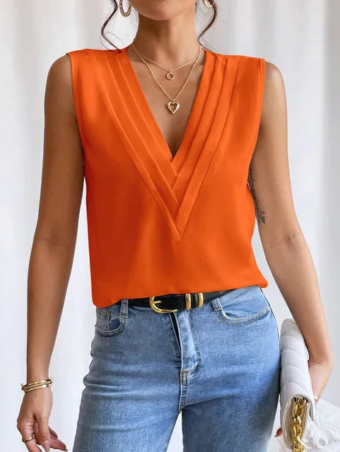Karinae - Ärmellose Soft-Touch-Bluse