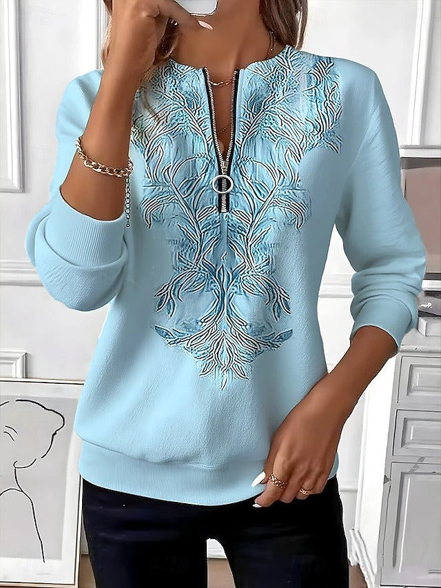 Zynara - Weicher Pullover mit Reißverschlusskragen