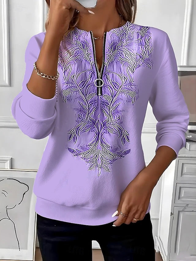 Zynara - Weicher Pullover mit Reißverschlusskragen