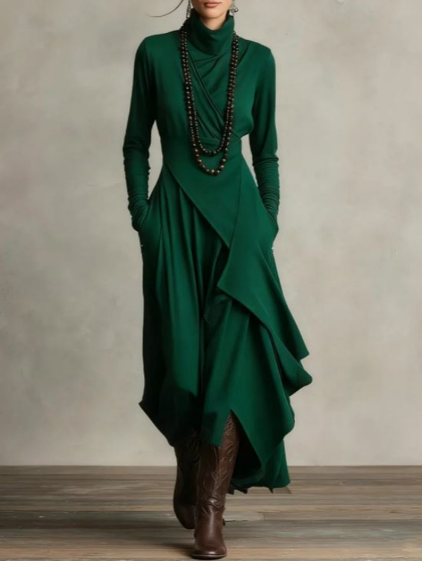 Rylise - drapiertes Maxikleid mit weicher Haptik