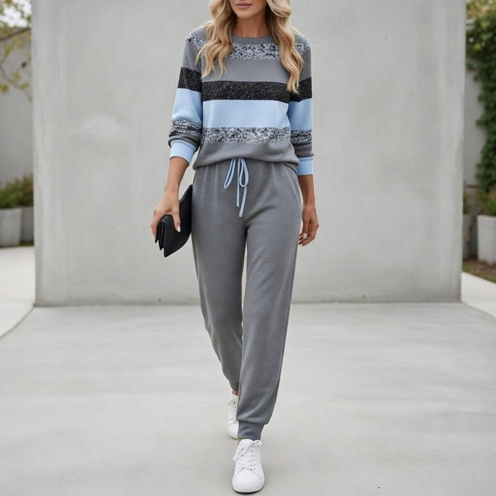 Fabiola - Gestreiftes Soft-Touch-Loungewear-Set