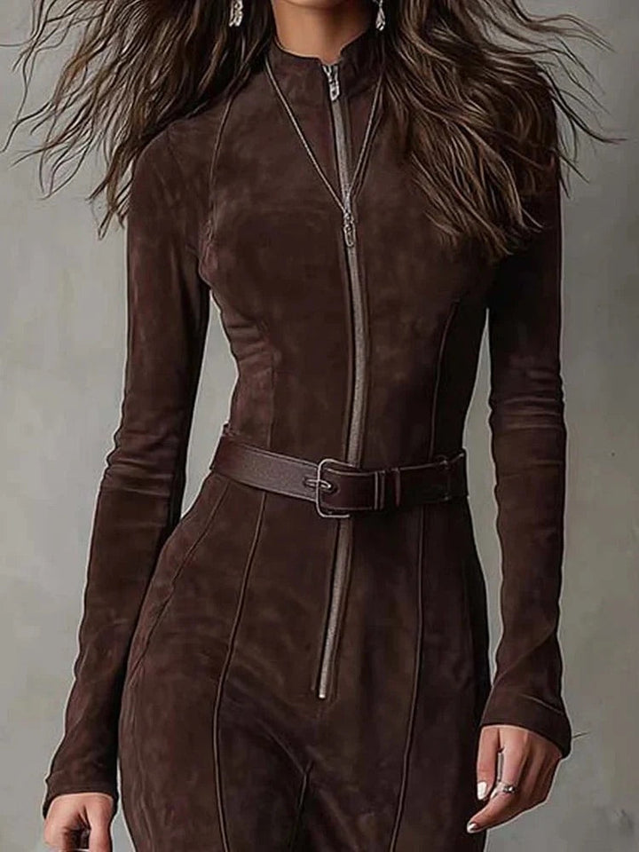 Lilah - Soft-Touch-Maxikleid mit Gürtel