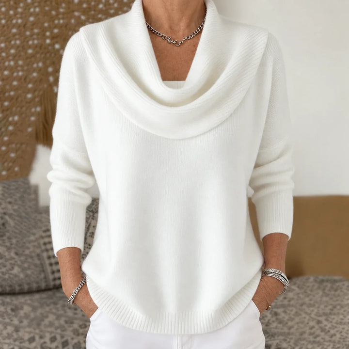 Esti - Soft-Touch-Pullover mit Wasserfallausschnitt