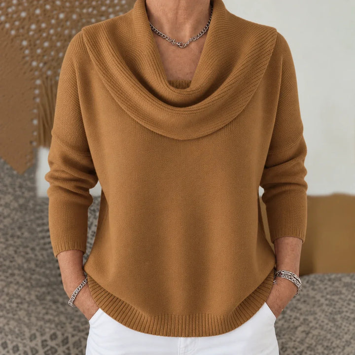 Esti - Soft-Touch-Pullover mit Wasserfallausschnitt