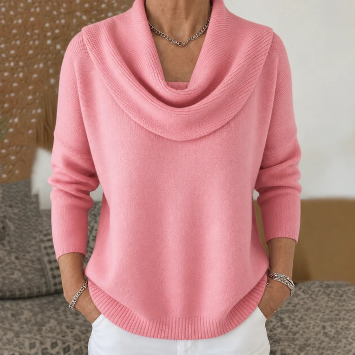 Esti - Soft-Touch-Pullover mit Wasserfallausschnitt