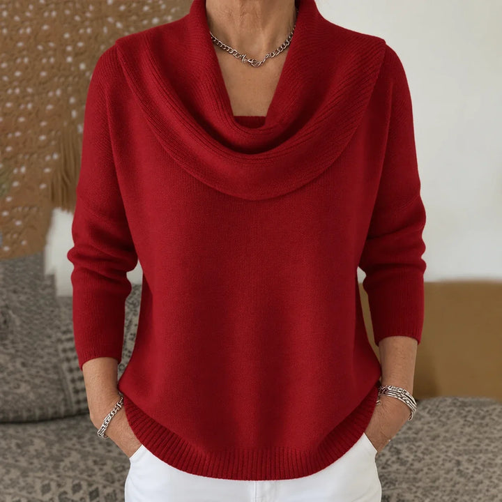Esti - Soft-Touch-Pullover mit Wasserfallausschnitt