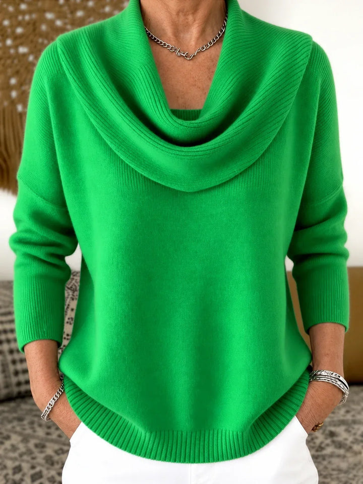 Esti - Soft-Touch-Pullover mit Wasserfallausschnitt
