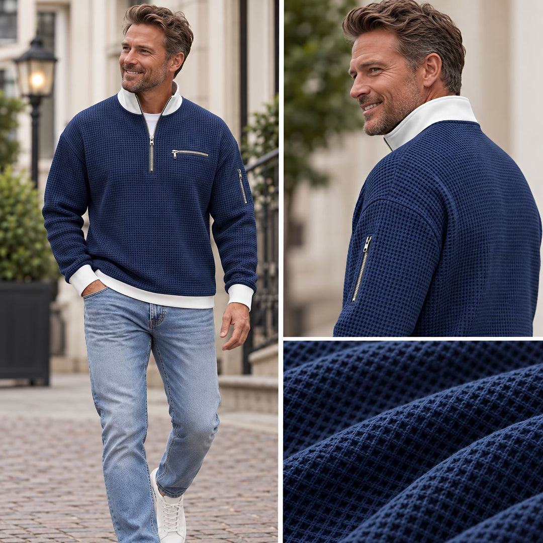 Peldon - Waffelstrick-Quarter-Zip-Pullover